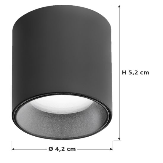 Ideal lux nitro faretto da soffitto cilindrico led 4w 2700k dimmerabile per corridoio nero