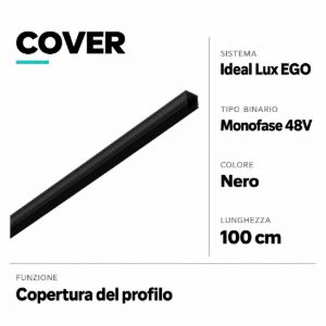 Ego ideal lux accessorio cover nera per binario