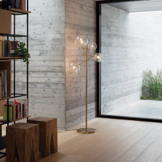 Ideal lux equinoxe lampada da terra con 4 sfere g4 166cm per soggiorno moderna fumè