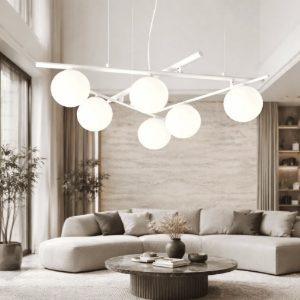 Atlas sp6 ideal lux lampadario per soggiorno bianco sfere vetro