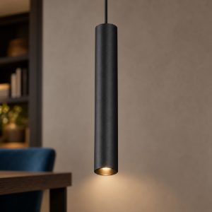 Ideal lux look lampada a sospensione cilindrica gu10 25cm ø6 per cucina nera