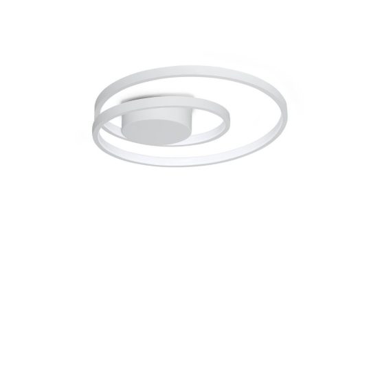 Ideal lux oz plafoniera ad anelli led 38w 3000k 40cm per camera da letto moderna bianca