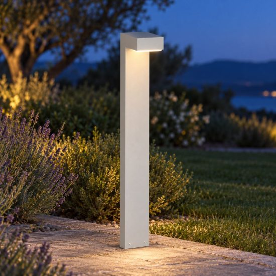 Ideal lux sirio lampione da giardino led 13w 3000k h80cm moderno grigio ip65