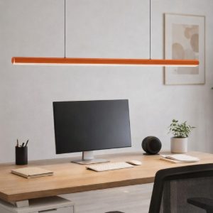 Ideal lux dorica lampadario design per scrivani ufficio arancione led 35w 3000k