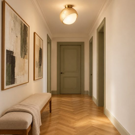 Ideal lux bloom plafoniera a sfera e27 22cm per ingresso contemporanea ottone