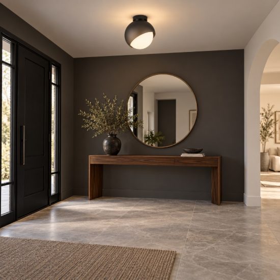 Ideal lux bloom plafoniera a sfera e27 30cm per ingresso moderna nera