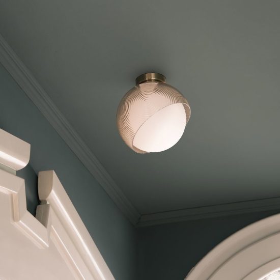 Ideal lux bloom plafoniera a sfera e27 30cm per ingresso moderna nera