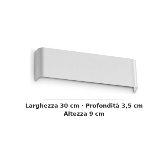Ideal lux delta applique rettangolare 3 luci g9 30cm per soggiorno moderna bianca