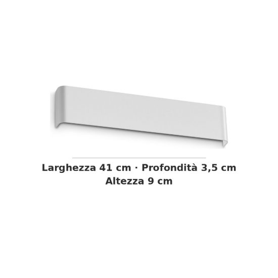 Ideal lux delta applique rettangolare 4 luci g9 41cm per soggiorno moderna bianca