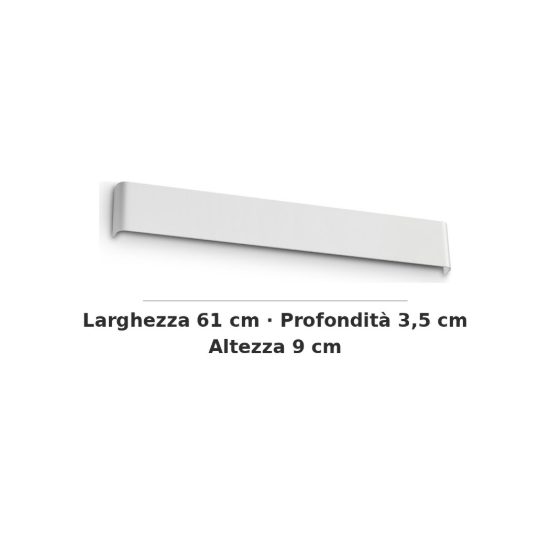Ideal lux delta applique rettangolare 5 luci g9 61cm per soggiorno moderna bianca