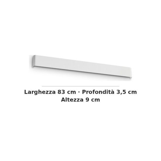 Ideal lux delta applique rettangolare 6 luci g9 83cm per soggiorno moderna bianca