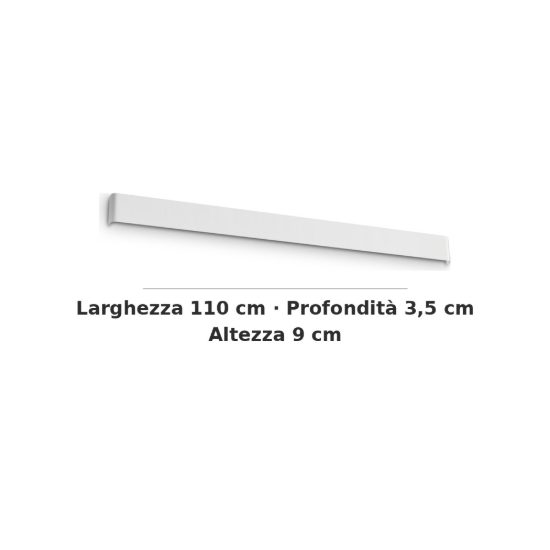 Ideal lux delta applique rettangolare 8 luci g9 110cm per soggiorno moderna bianca