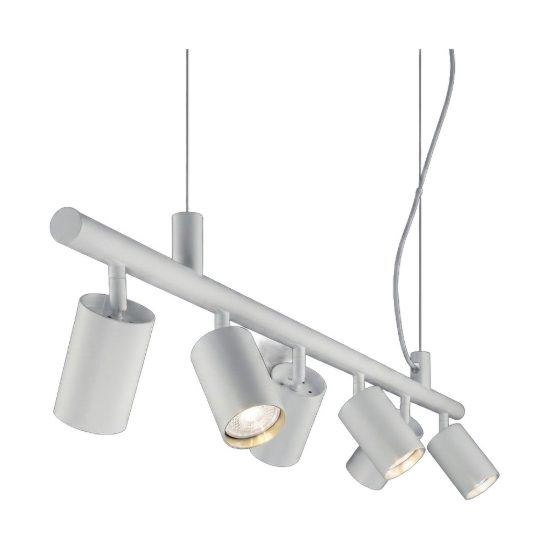 Ideal lux dynamite lampadario lineare con 4 faretti a sezione quadrata 76cm bianco