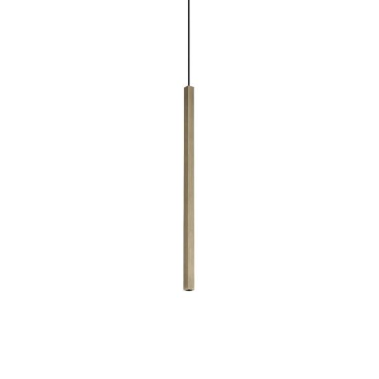 Ideal lux look lampada a sospensione a sezione quadrata led 3,5w 3000k 40cm per cucina ottone