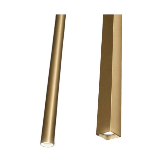 Ideal lux look lampada a sospensione a sezione quadrata led 3,5w 3000k 40cm per cucina ottone
