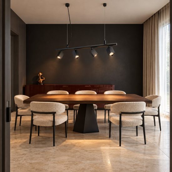 Ideal lux dynamite lampadario lineare con 4 faretti a sezione quadrata 76cm nero