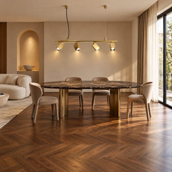 Ideal lux dynamite lampadario lineare con 4 faretti a sezione quadrata 76cm ottone