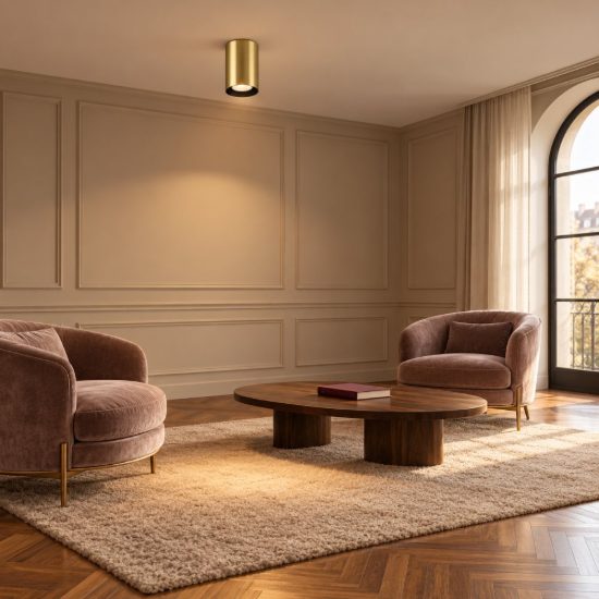 Ideal lux look faretto da soffitto cilindrico gu10 10cm per corridoio ottone