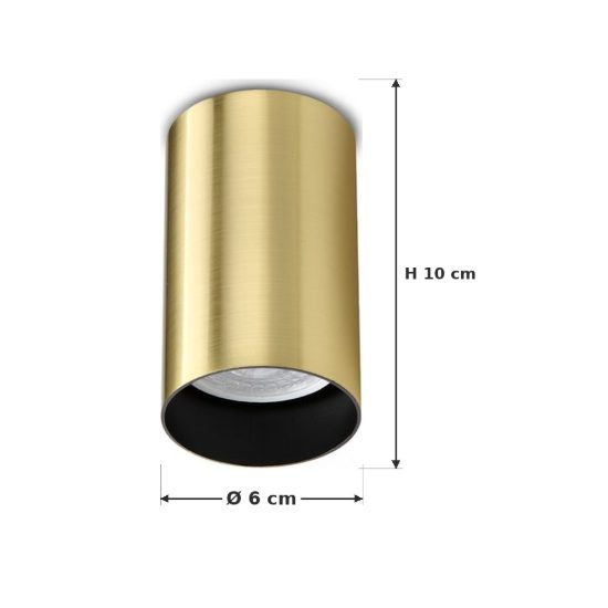 Ideal lux look faretto da soffitto cilindrico gu10 10cm per corridoio ottone