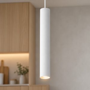 Ideal lux look lampada a sospensione cilindrica gu10 25cm ø4 per cucina bianca