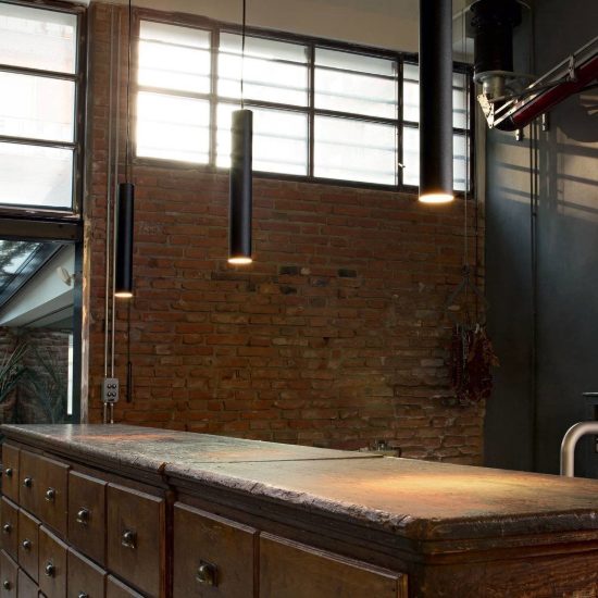 Ideal lux look lampada a sospensione cilindrica gu10 25cm ø4 per cucina nera