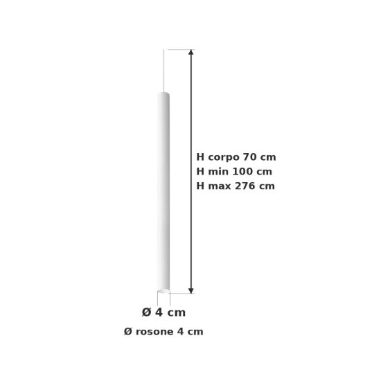 Ideal lux look lampada a sospensione cilindrica gu10 70cm ø4 per cucina bianca