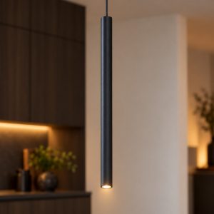 Ideal lux look lampada a sospensione cilindrica gu10 70cm ø4 per cucina nera