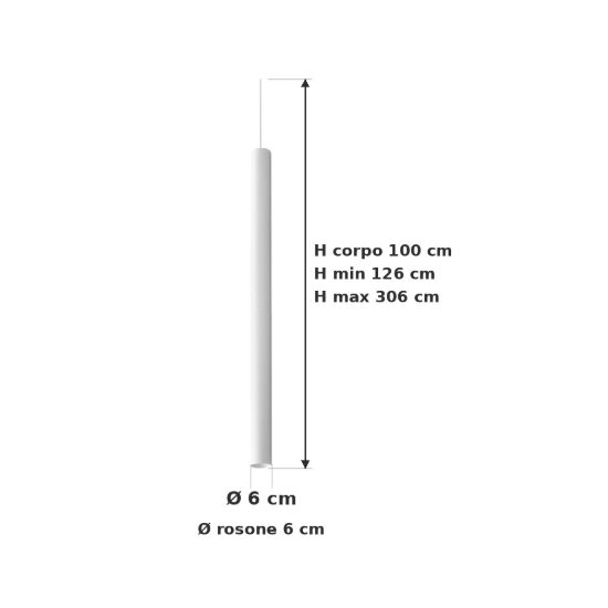 Ideal lux look lampada a sospensione cilindrica gu10 100cm ø6 per cucina bianca