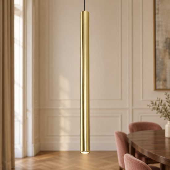Ideal lux look lampada a sospensione cilindrica gu10 100cm per cucina ottone