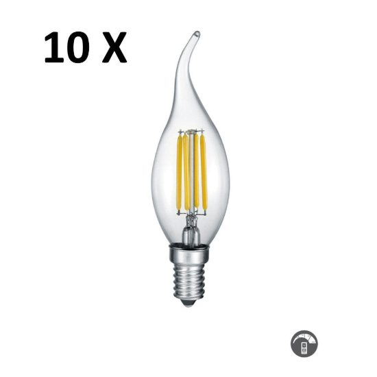 Lampadina colpo di vento e14 led 4w 2700k dimmerabile confezione 10 pezzi