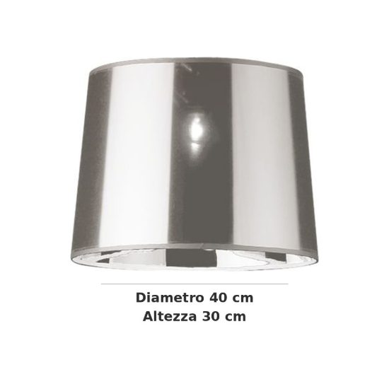 Ideal lux dorsale paralume in lamina di pvc cromata 40x30cm cromo
