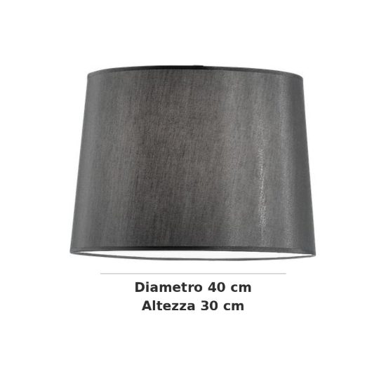 Ideal lux dorsale paralume rivestito in tessuto 40x30cm nero