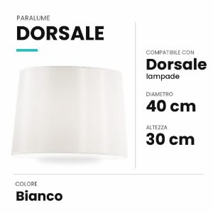 Ideal lux dorsale paralume rivestito in tessuto 40x30cm bianco