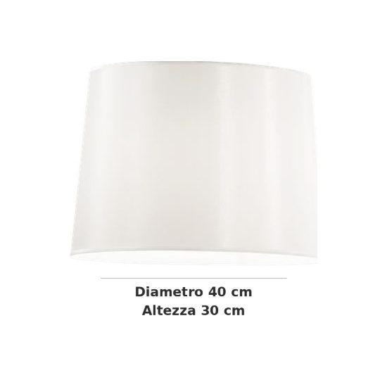 Ideal lux dorsale paralume rivestito in tessuto 40x30cm bianco