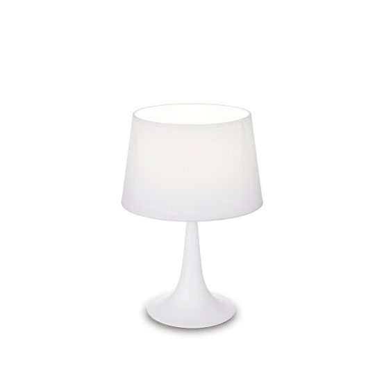 Ideal lux london tl1 small abat-jour da comodino e27 36,5cm per camera da letto moderna bianca