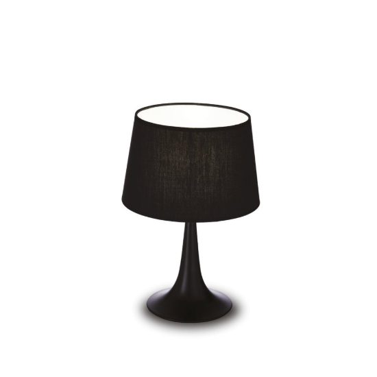 Ideal lux london tl1 small abat-jour da comodino e27 36,5cm per camera da letto moderna nera