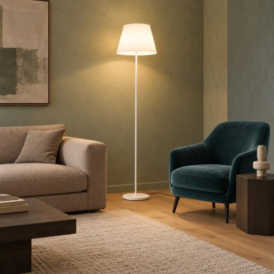 Ideal lux cylinder piantana 2 luci e27 175cm per soggiorno moderna bianca con diffusore in vetro