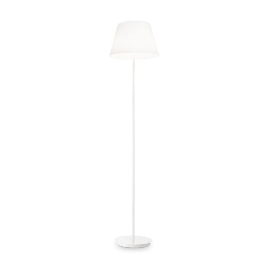 Ideal lux cylinder piantana 2 luci e27 175cm per soggiorno moderna bianca con diffusore in vetro