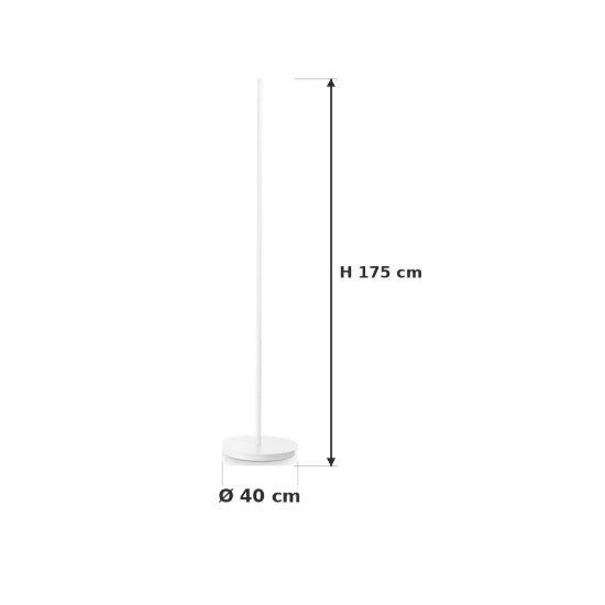 Ideal lux cylinder piantana 2 luci e27 175cm per soggiorno moderna bianca con diffusore in vetro