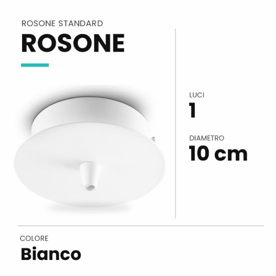 Ideal lux rosone standard a 1 luce 10cm bianco