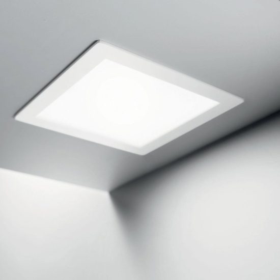 Ideal lux groove faretto da incasso per cartongesso led 10w 3000k foro 10x10cm quadrato bianco