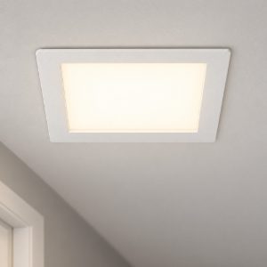 Ideal lux groove faretto da incasso per cartongesso led 20w 3000k foro 15x15cm quadrato bianco