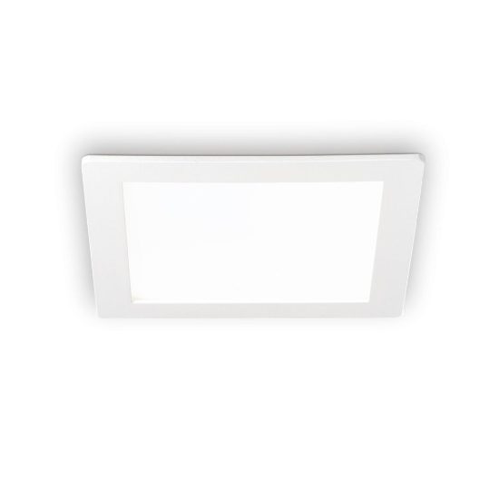 Ideal lux groove faretto da incasso per cartongesso led 20w 3000k foro 15x15cm quadrato bianco
