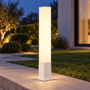 Ideal lux edo paletto da esterno giardino gx53 79cm a sezione quadrata moderno bianco
