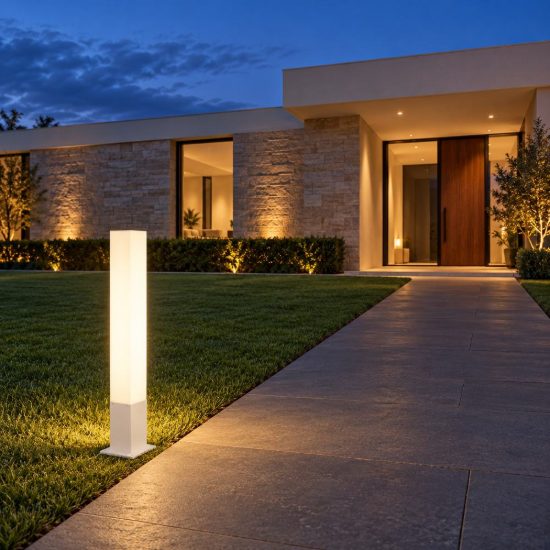 Ideal lux edo paletto da esterno giardino gx53 79cm a sezione quadrata moderno bianco