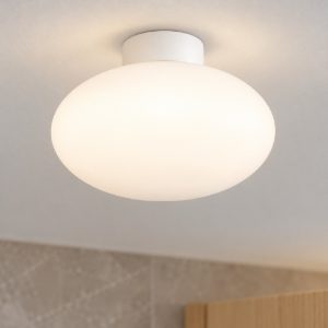 Ideal lux clio mpl1 plafoniera e27 per bagno moderna bianca ip44