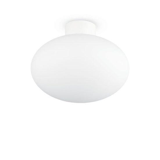 Ideal lux clio mpl1 plafoniera e27 per bagno moderna bianca ip44
