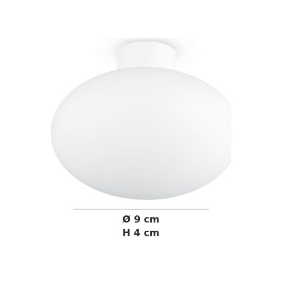 Ideal lux clio mpl1 plafoniera e27 per bagno moderna bianca ip44