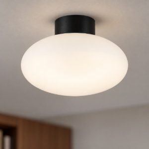 Ideal lux clio mpl1 plafoniera e27 moderna nera ip44