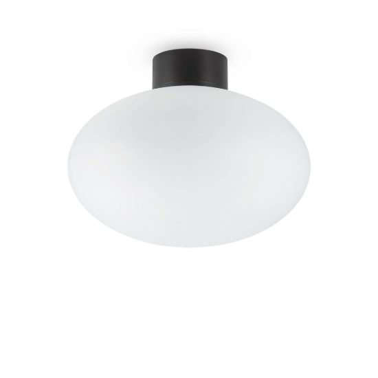 Ideal lux clio mpl1 plafoniera e27 moderna nera ip44